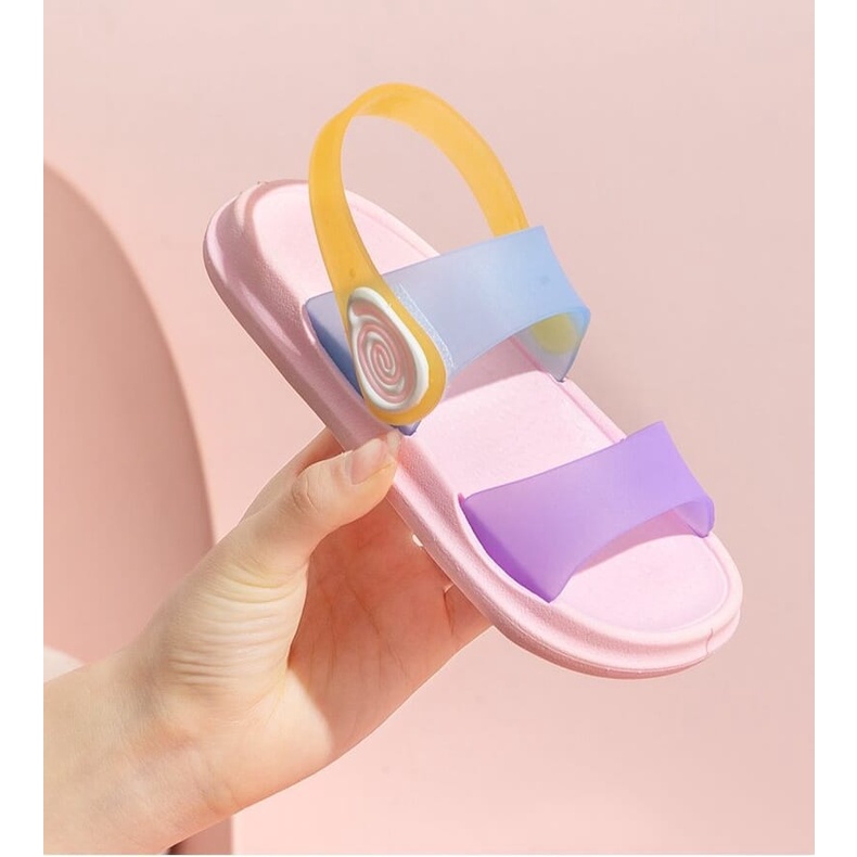 GROSIRTAS LV0173 Sandal Slop Anak import Marshmellow Tali Belakang
