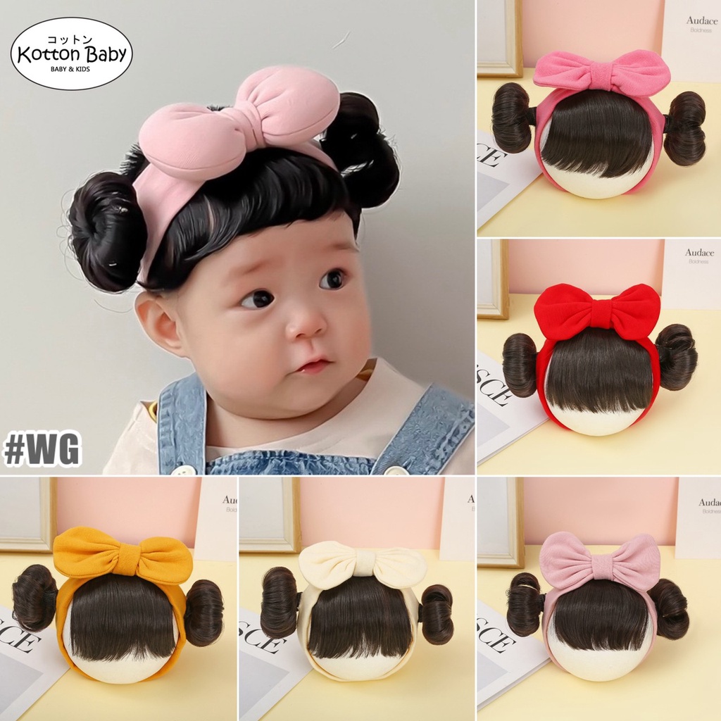 0-3 thn || Bandana Wig Korea Poni Rambut Palsu Topi Cepol Bayi Newborn Anak Catalog JNWG WG