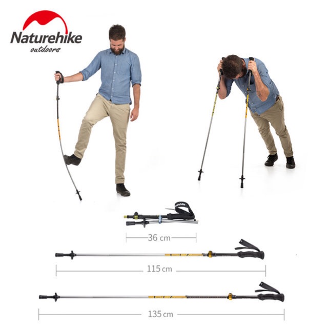 TREKKING POLE LIPAT CARBON FIBER NATUREHIKE NH17D005-D