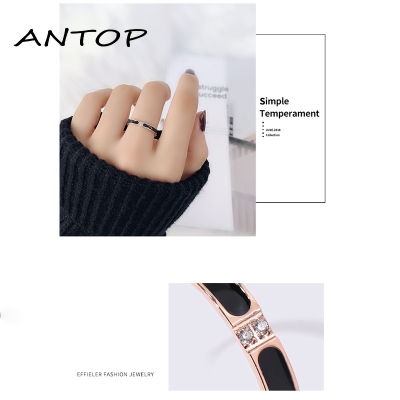 Cincin Korea perak Gaya Punk Cincin titanium Pria Wanita aesthetic keren Silver Ring Jewelry ANTOP