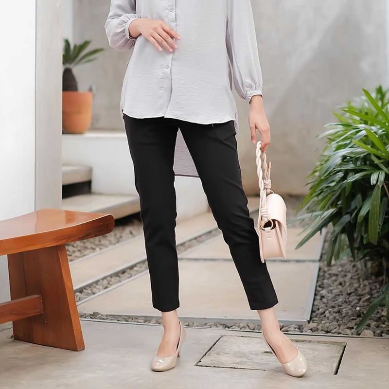 baggy pants wanita bahan twill combed halus tebal melar super jumbo