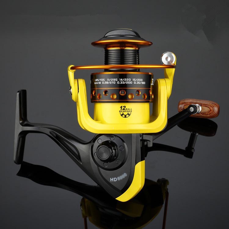 LIEYUWANG Reel Pancing HD6000 12 Ball Bearing - Black/Yellow