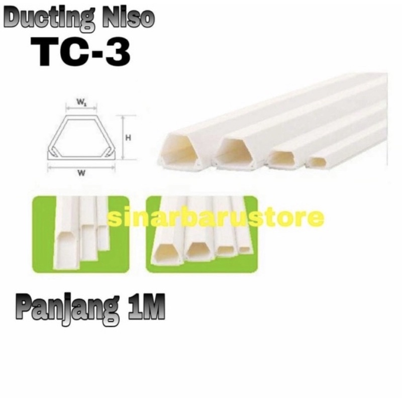 Ducting/Kabel Protector/Pipa Penutup Kabel TC-3 Niso 1 Meter