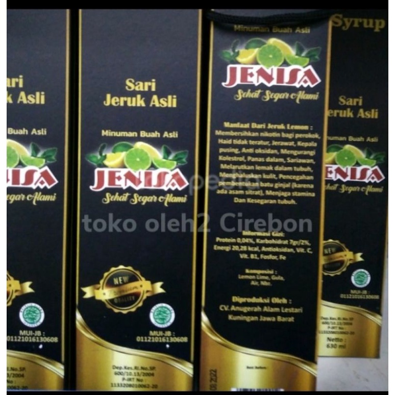 sirup jeruk lemon asli jenisa