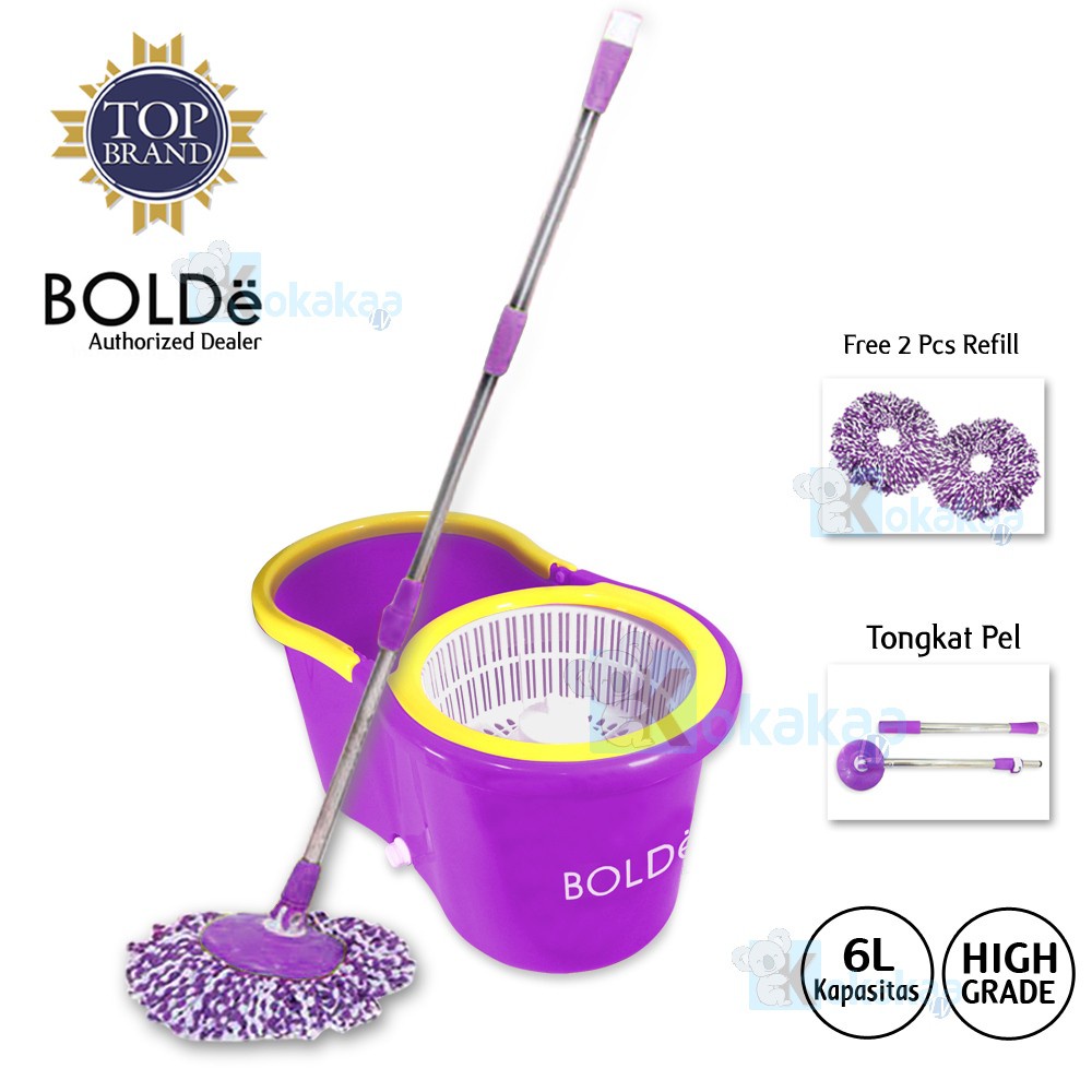 BOLDe Super Mop alat pel putar type tornado UNICORN M-168X+ M 168 X+ KAPASITAS 6 LITER  Bolde super mop