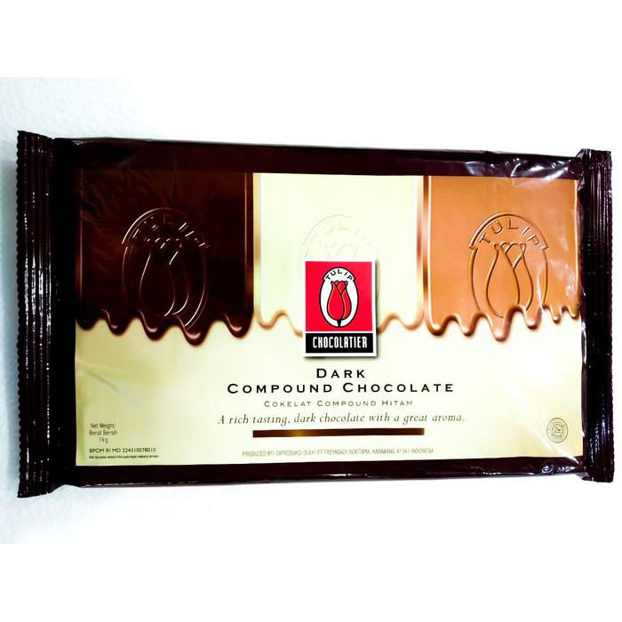 

PROMO - TULIP DARK COMPOUND CHOCOLATE 1 KG MURAH / COKLAT TULIP DARK 1KG