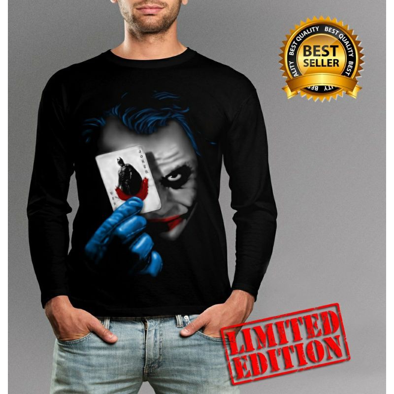 Kaos Panjang Pria / Joker Kartu / UK L-XL / Shalch Trendy