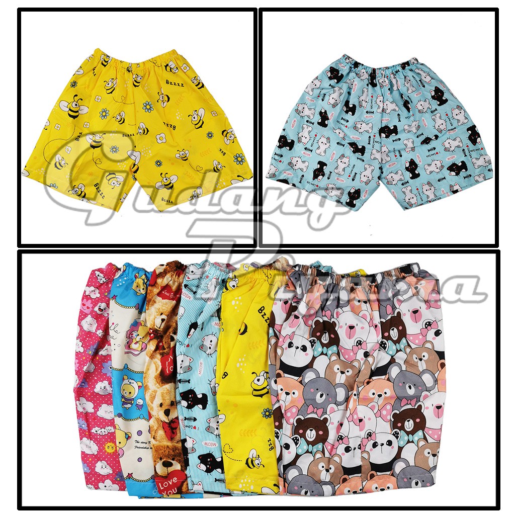 Baju Tidur Piyama Wanita Dewasa Setelan CP Motif Trendy-CELANA DEWASA RANDOM