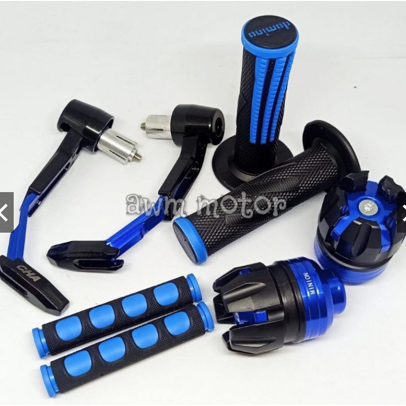 Paket Acc Motor Proguard+Handgrip+Karet Handle+Jalu As Naga Jumbo 4 item Universal Semua Motor