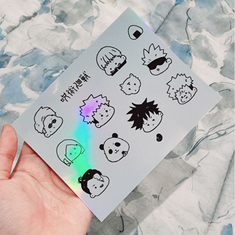 

Jujutsu Kaisen holo stiker Waterproof Anti Air JJK anime hologram sticker sheet kisscut diecut kiss die cut