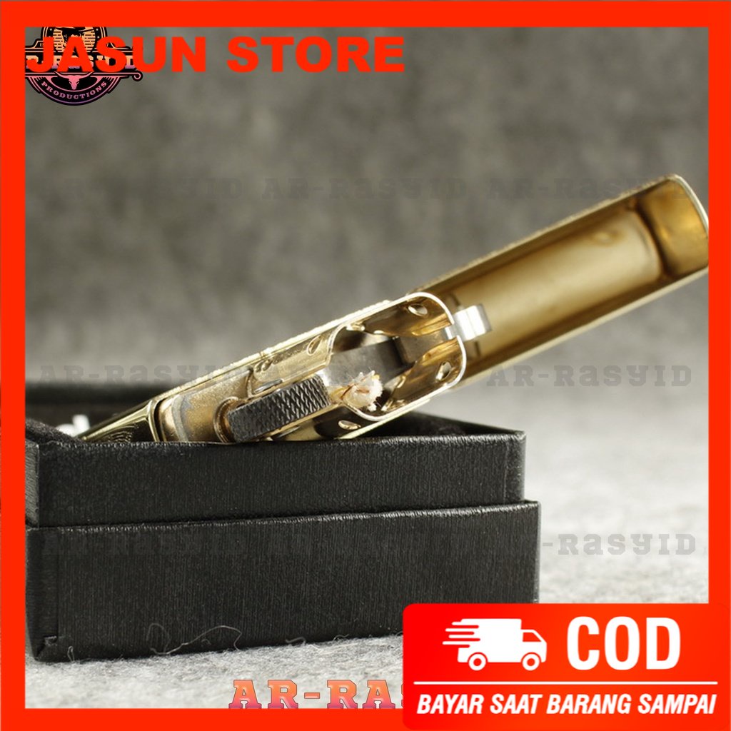 Korek Api Minyak Zippo Gold Ukir Motif Beast 168 3962-15