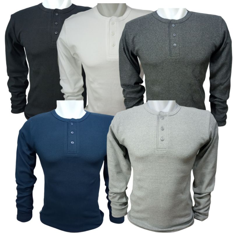 T Shirt / kaos tangan panjang SLIM Kancing  Avirex