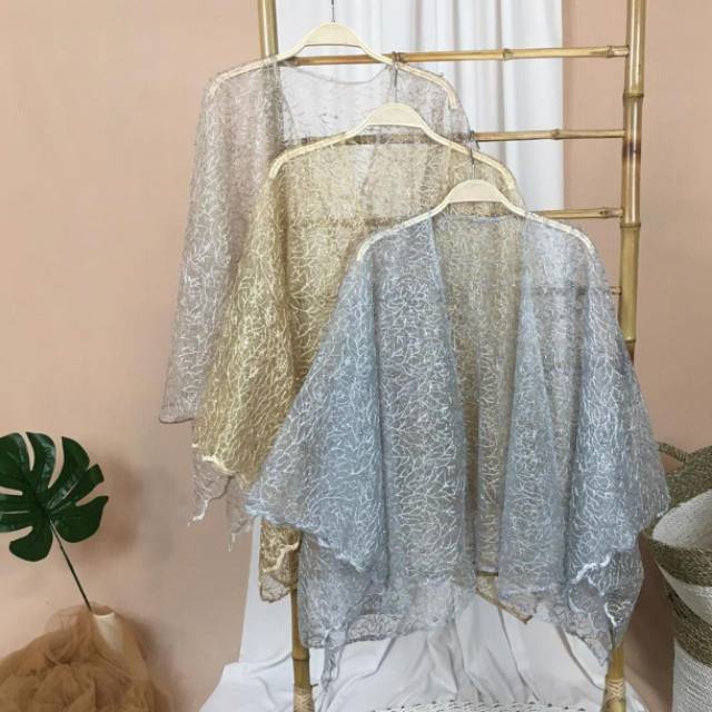  Outer  cape brukat pearl outer  cantik outer  kondangan 