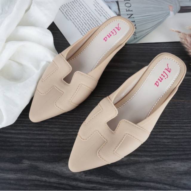 Sandal Wedges Slop Wanita Karet H