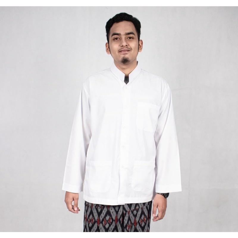 BAJU KOKO HAIBAH  DALWA  Lengan Panjang | Koko Dalwa Original | Ready XXL & XXXL-Putih