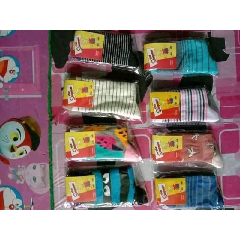 1 lusin kaos kaki anak TK-sd motif RANDOM paket usaha