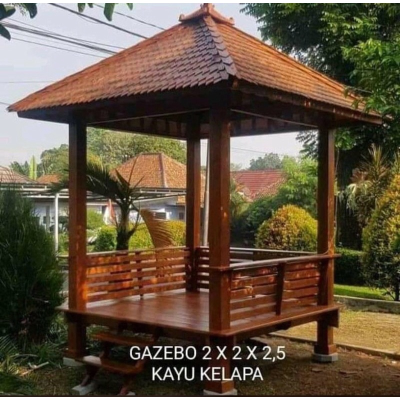 Gazebo Kayu Kelapa 2x2 Meter