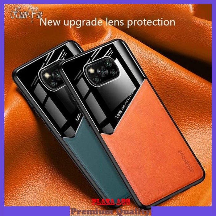 Elegant Case Xiaomi Poco X3 NFC - Casing Poco X3 NFC Case Leather Mirror
