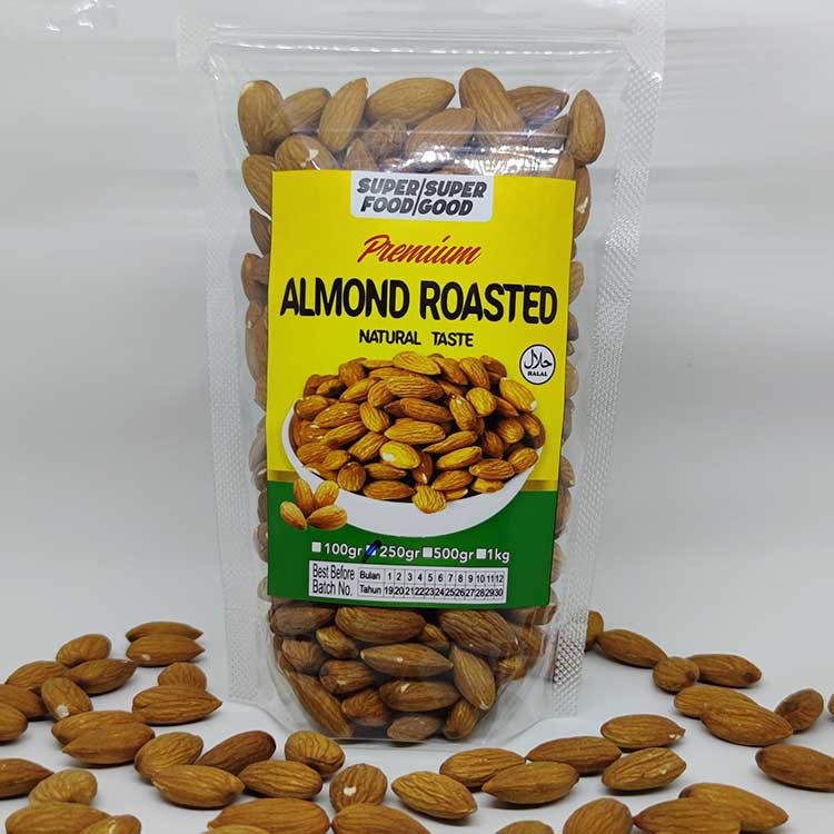 Kacang Almond Roasted 250 gr - Almon Matang Panggang Original