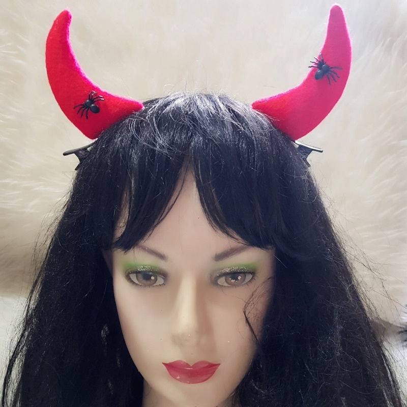 Jepitan Devil Jepitan Tanduk Devil Bando Halloween Kostum Devil Cosplay Halloween Red Devil Party