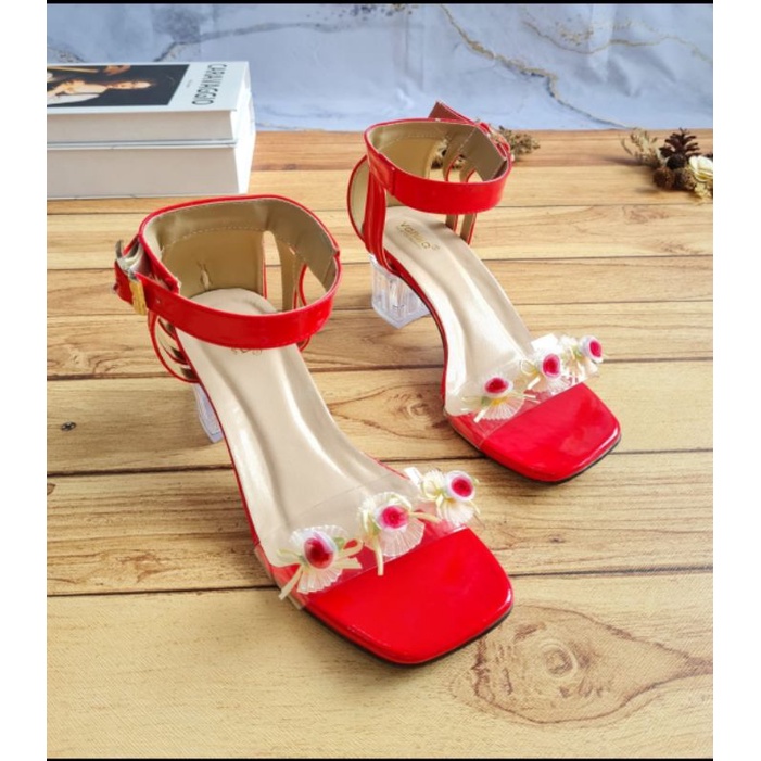 ABBUSHOES   RY 08 hak kaca bunga tasya 5cm