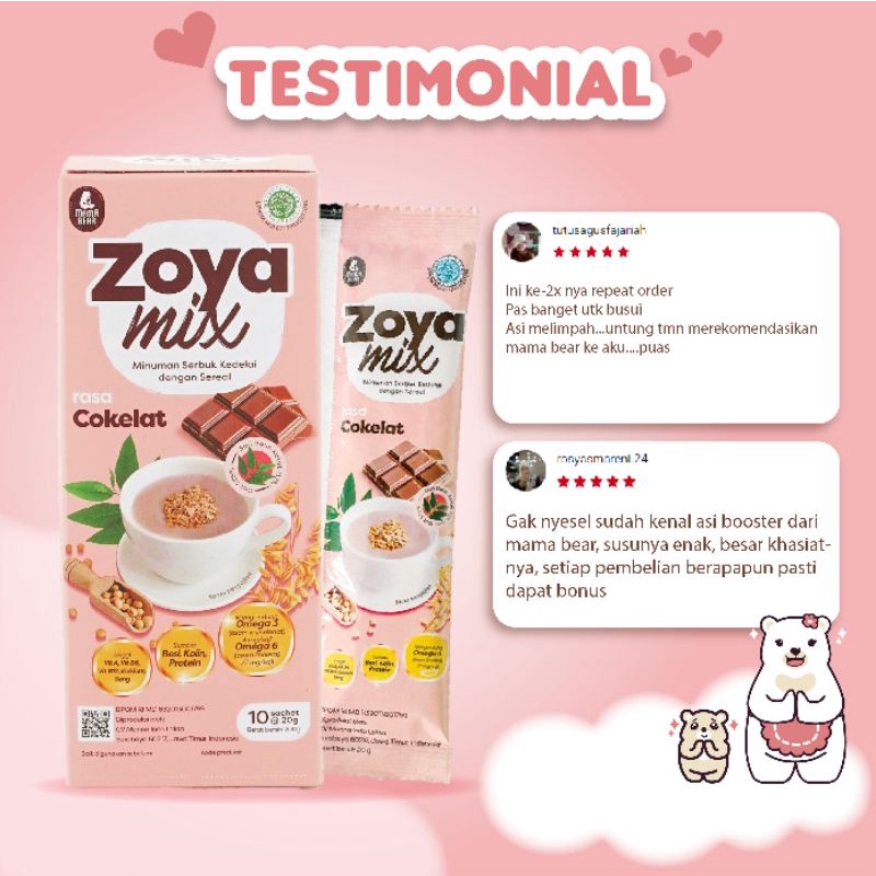 (MAMA BEAR) Zoya mix Sereal kedelai dengan daun katuk rasa coklat mamabear/ Pelancar ASI BOOSTER / Minuman Herbal / Terlaris~