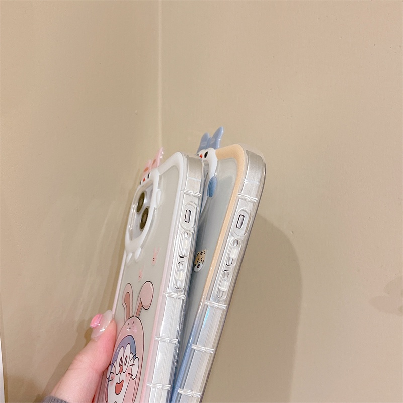 Soft Case Pelindung Kamera Motif Kartun Monster Kecil Tahan Banting Untuk iPhone 14 13 12 11 Pro Max X Xr Xs Max 7 8 6 6s Plus SE 2020