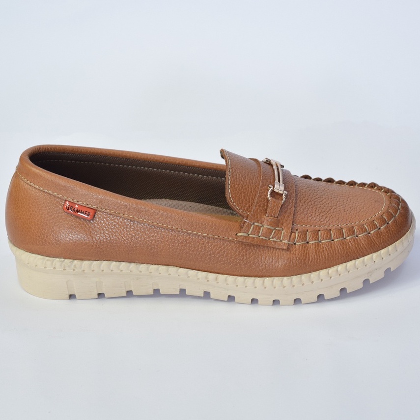 Sepatu SlipOn Wanita Kulit Asli Sepatu Flat Moccasin Kulit Grammer