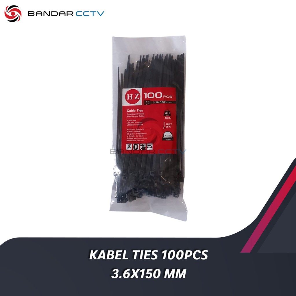 Kabel Ties 100pcs 3.6x150 Mm RANDOM HITAM/PUTIH