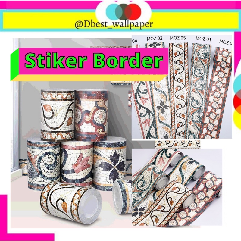 [DBEST] WALLPAPER BORDER LIS LIST DINDING WALL PAPER STIKER STICKER DINDING TEMBOK MOTIF MOZAIK SETI