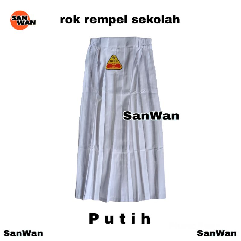 Rok Rempel Sekolah SD Panjang Warna Putih