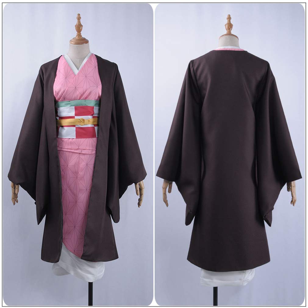 FULLSET COSTUME WIG NEZUKO KIMETSU NO YAIBA KIMETSU NO YAIBA YUKATA KIMONO COSPLAY