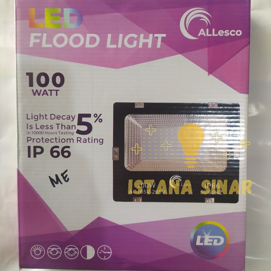 Allesco lampu sorot led 100 watt 100watt led tembak 100 watt outdoor