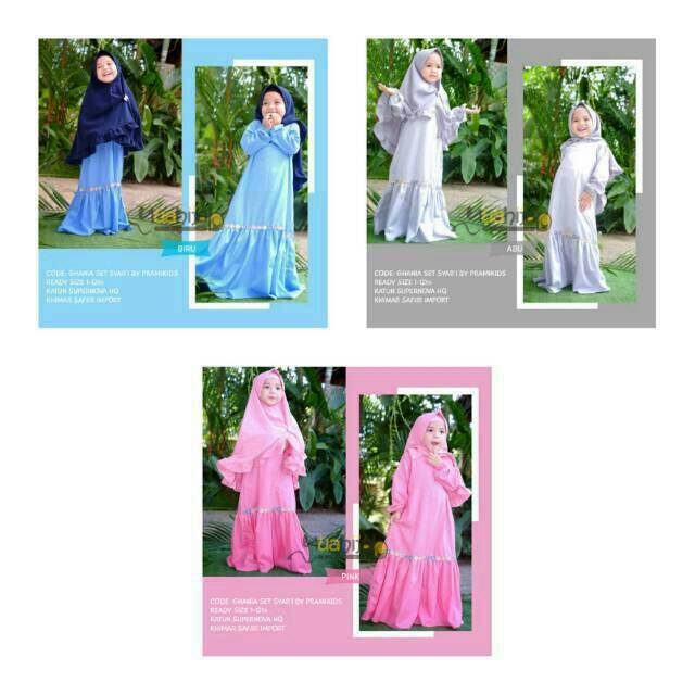 Gamis Syar'i Anak Katun Polos