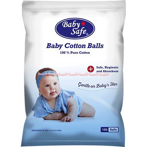 Baby Safe Baby Cotton Balls Kapas Bayi bola kapas terbuat dari 100% kapas murni yang aman higienis