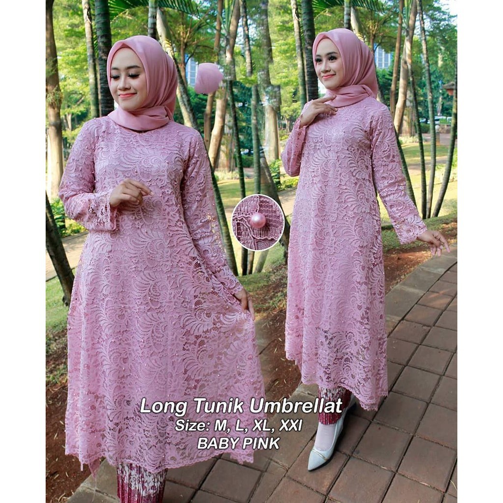 Terbaruuu... SET TUNIK BRUKAT UMBRELLA MUTIARA - KEBAYA BRUKAT - KEBAYA MODERN - TUNIK PAYUNG