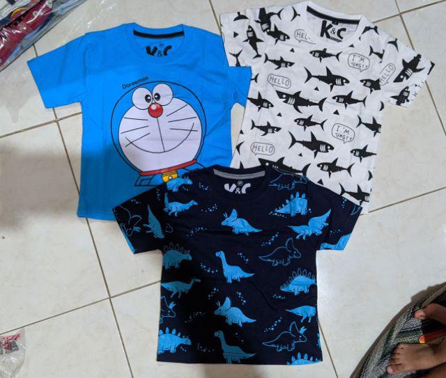 Baju Anak  Kaos  Anak  Motif Doraemon  Biru 1 10 Tahun 