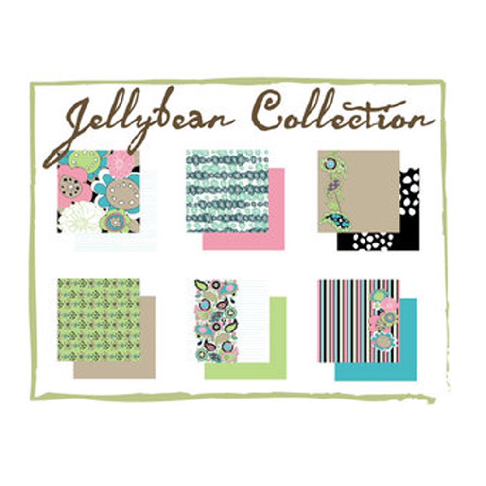 

12x12 Paket Kertas Scrapbooking "Jellybean" (12 lembar)