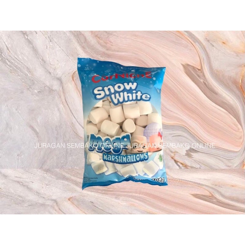 CORNICHE Marshmallow Mega Snow White 300 g HALAL BESAR / CORNICHE MARSHMALLOW BESAR