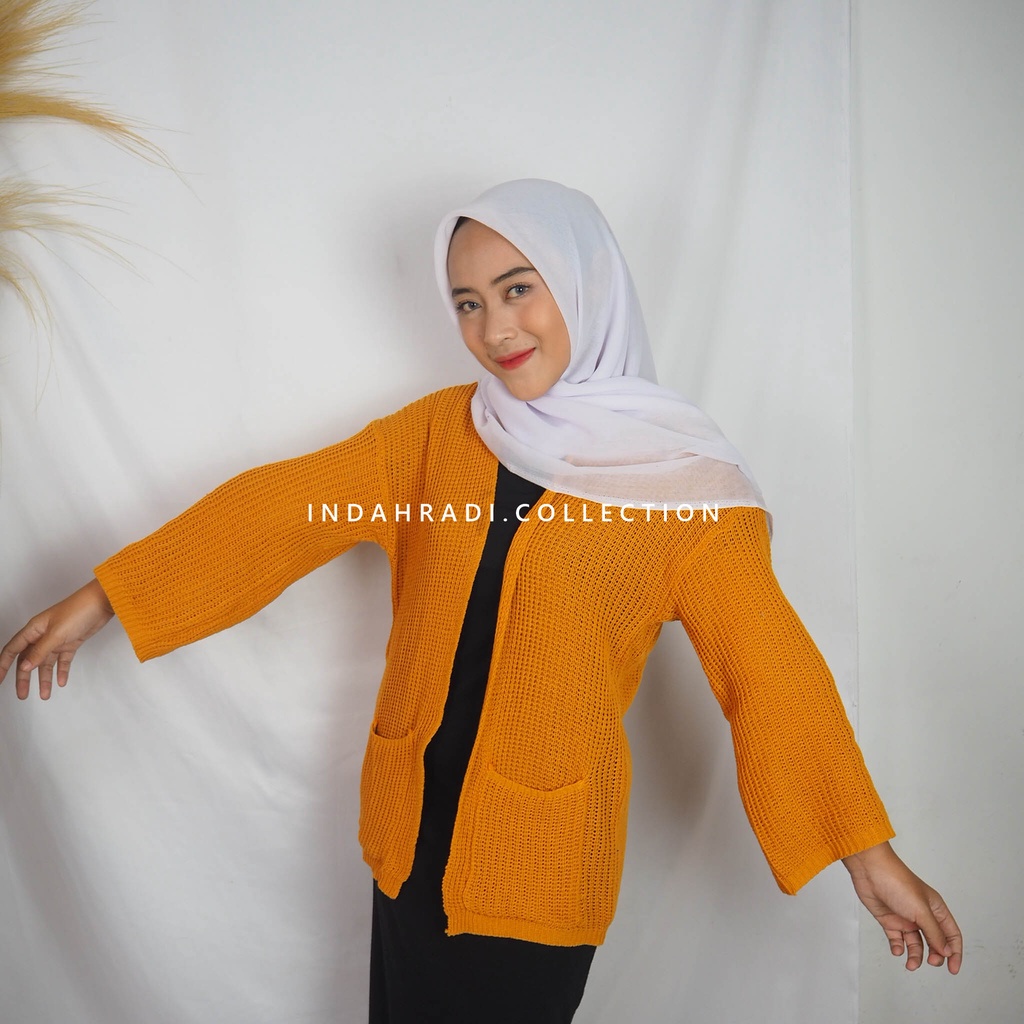 CARDIGAN RAJUT TEBAL OVERSIZE BIG SIZE 7 SAUGE CROP CARDIE WANITA SWEATER BASIC