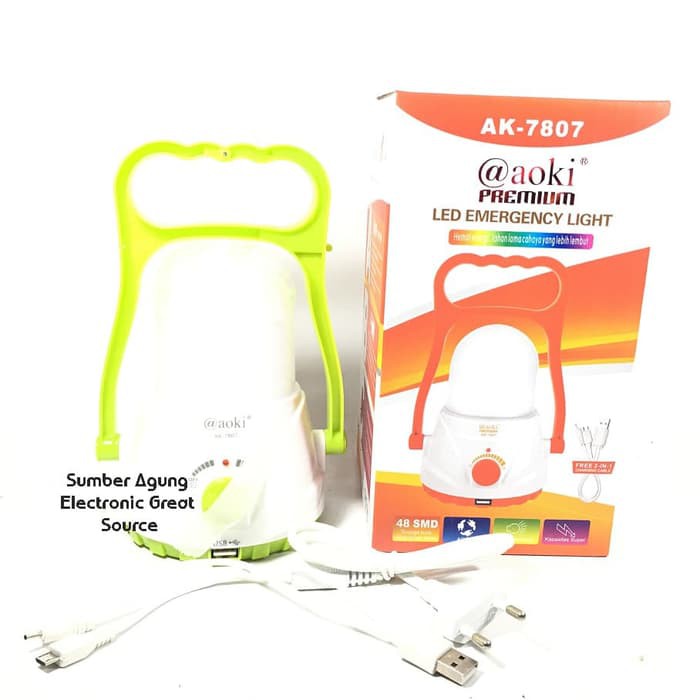 Lentera LED Emergency Light Aoki AK7807 48SMD Cahaya Lembut Tahan Lama