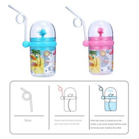 Botol Minum Anak Karakter Lumba Warna Warni 260 ML Good Quality