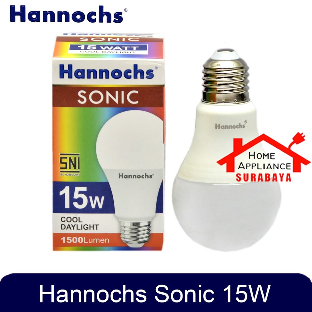 Lampu Bohlam LED Hannochs Sonic 15W 15 Watt Cahaya Putih 6500K - Cool Daylight