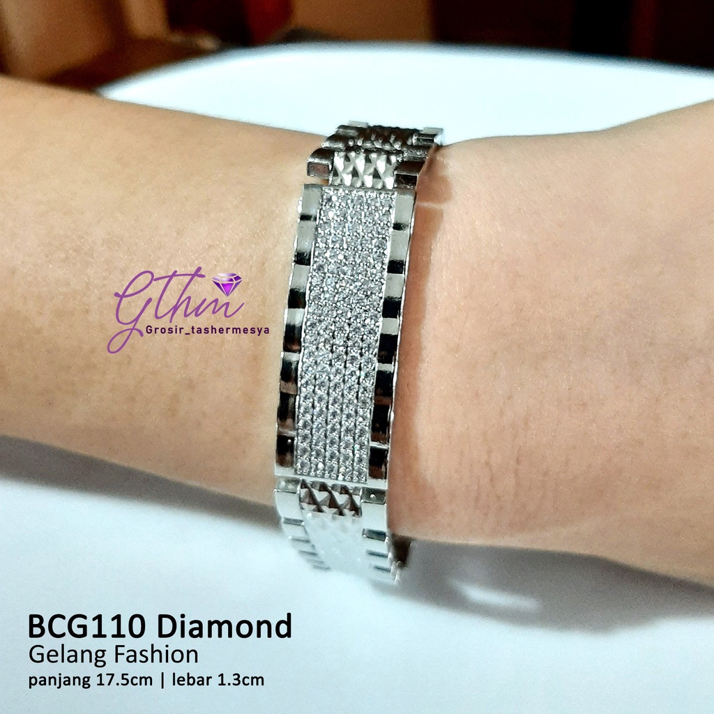 gelang rolek peneng plat permata bcg110 diamond perhiasan imitasi seperti emas asli