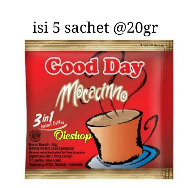 

GOOD DAY MOCACINNO @20gr isi 5 sachet