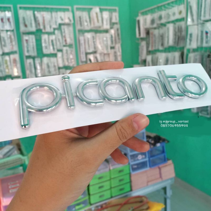 Emblem logo KIA PICANTO ukuran original bagasi