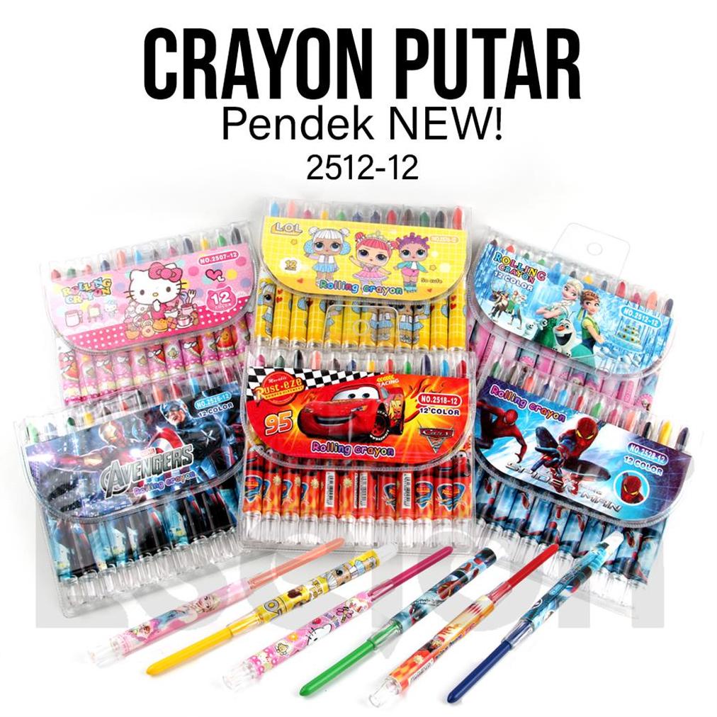

((BISA COD)) Crayon putar PENDEK /Rolling Crayon / Crayon Putar