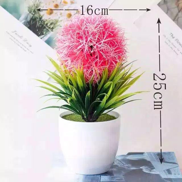 NM346 Bunga plastik / Pajangan bunga Artifisial / Snapdragon/ Vas Bulat-Pink