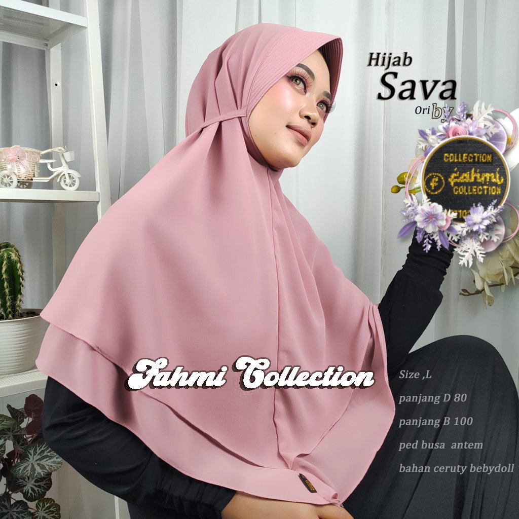 jilbab hijab kerudung syari  2 layer pet antem+tali ceruty bebydoll