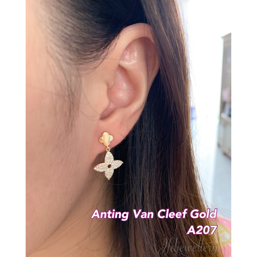 Anting titanium van cleef gold anting tindik /anting hooks anting van cleev - A207
